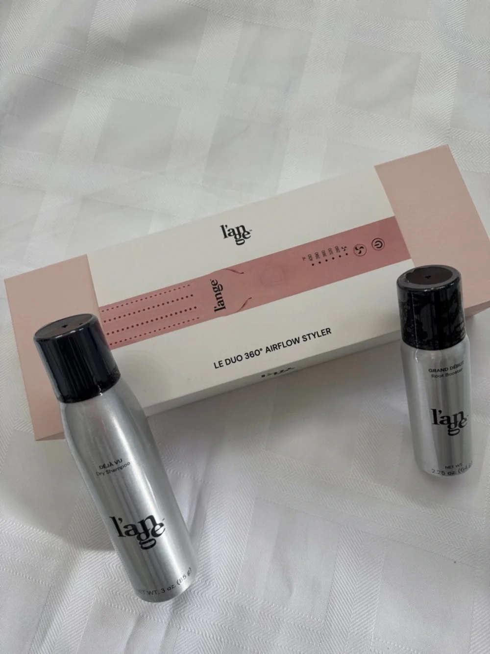 Lange Blush Le Duo 360 Airflow Hair Straightener / Styling Iron. 3 Piece Set.